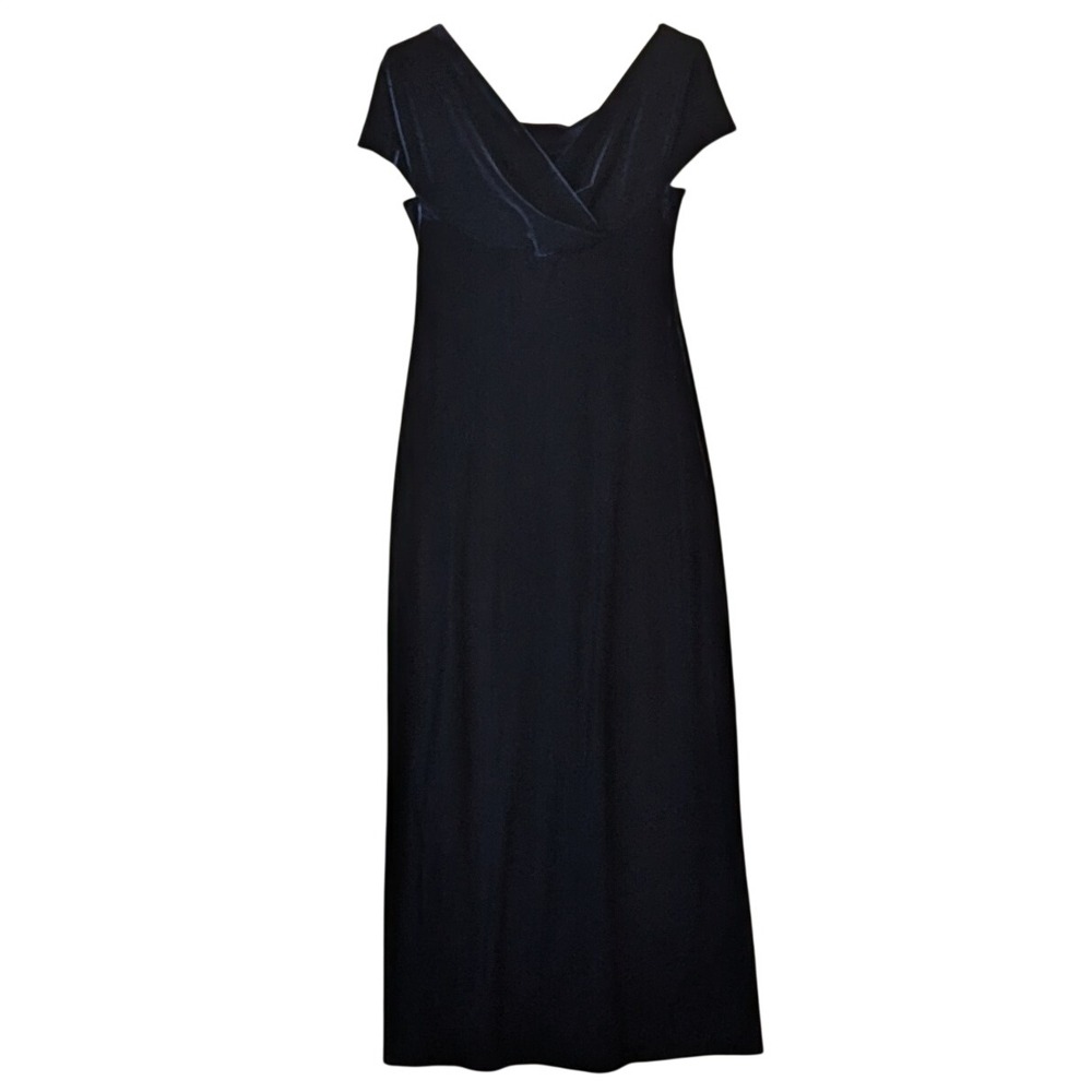 Robbie Bee Vintage 90s Whimsygoth Black Velvet Maxi Dress Evening Gown Womens 10